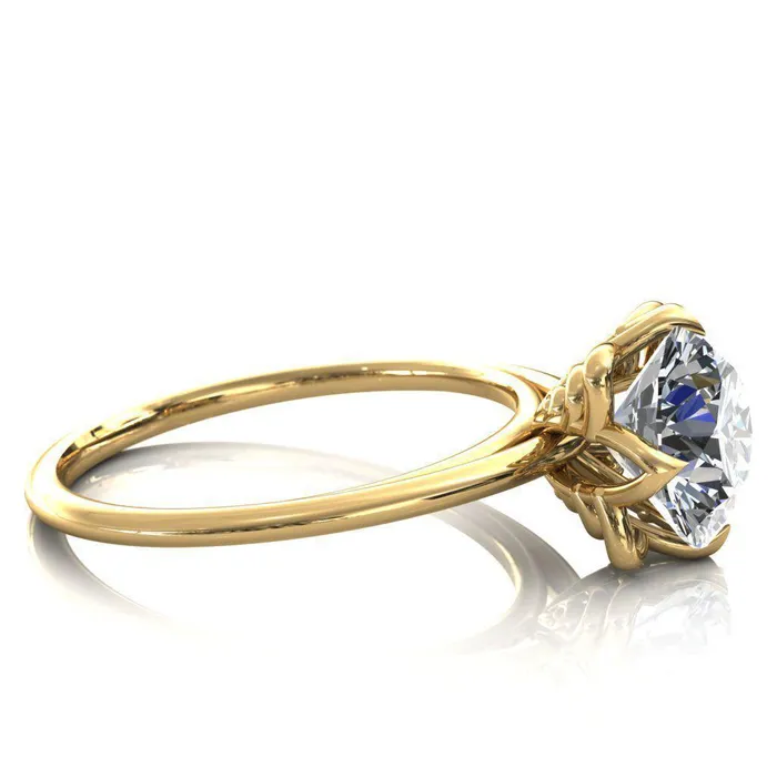 Fire Brilliance Rings Spring Shine Round Center Stone Engagement Ring