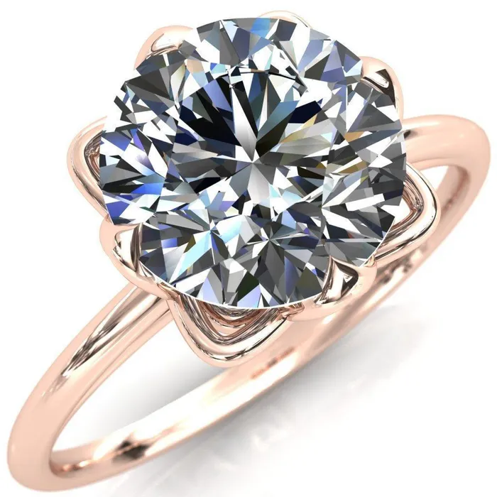 Fire Brilliance Rings Spring Shine Round Center Stone Engagement Ring