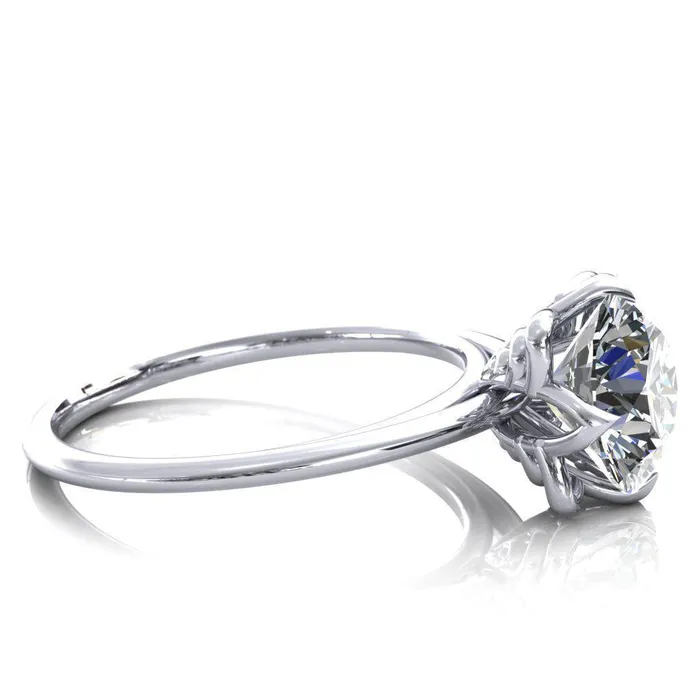 Fire Brilliance Rings Spring Shine Round Center Stone Engagement Ring