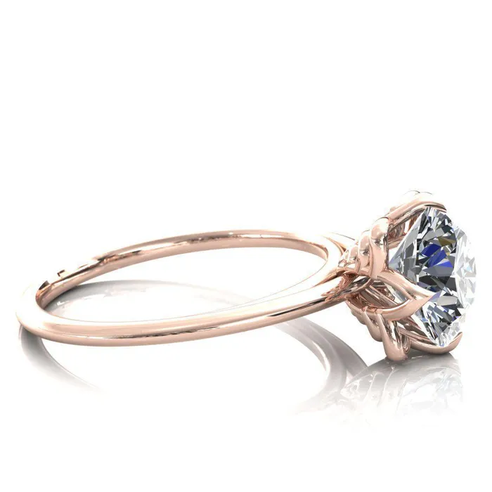Fire Brilliance Rings Spring Shine Round Center Stone Engagement Ring