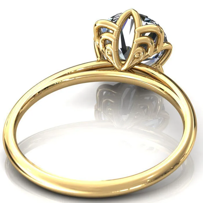 Fire Brilliance Rings Spring Shine Round Center Stone Engagement Ring