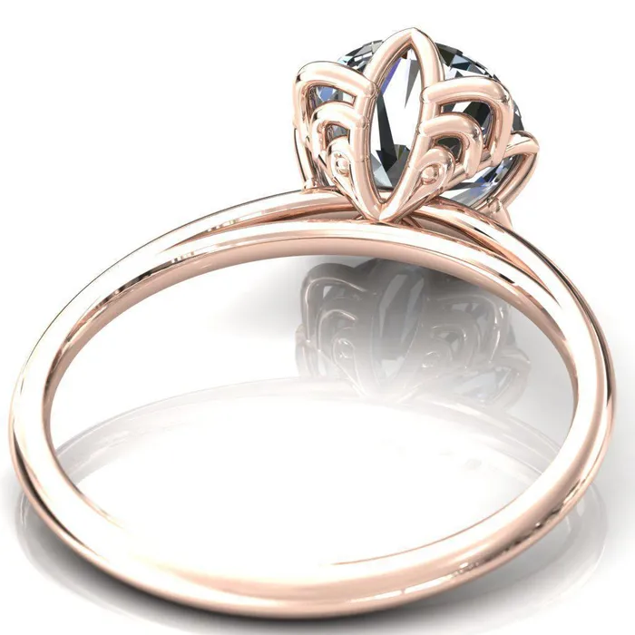 Fire Brilliance Rings Spring Shine Round Center Stone Engagement Ring