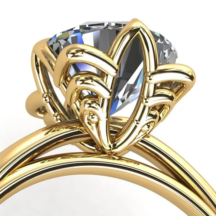 Fire Brilliance Rings Spring Shine Round Center Stone Engagement Ring