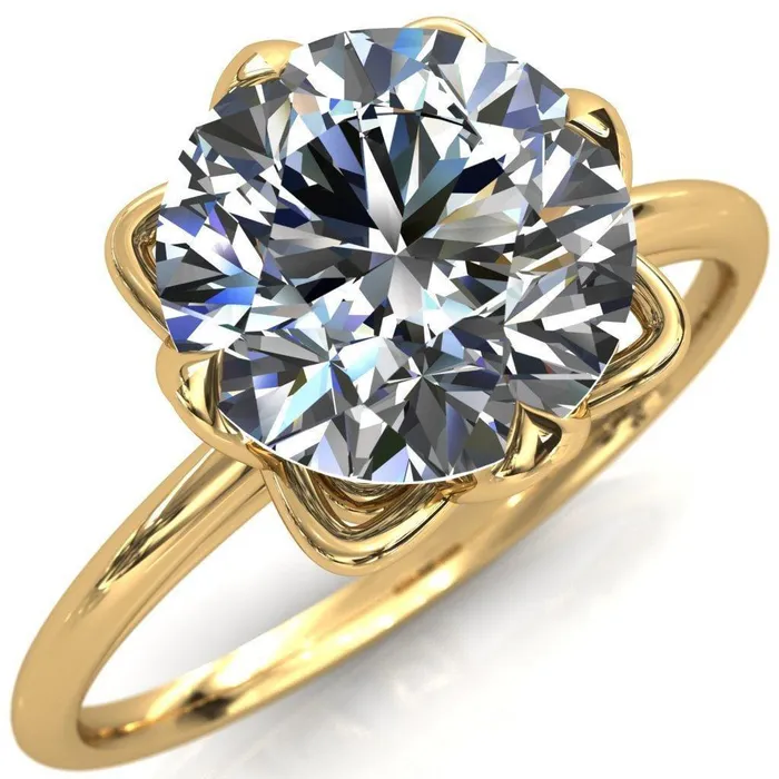 Fire Brilliance Rings Spring Shine Round Center Stone Engagement Ring