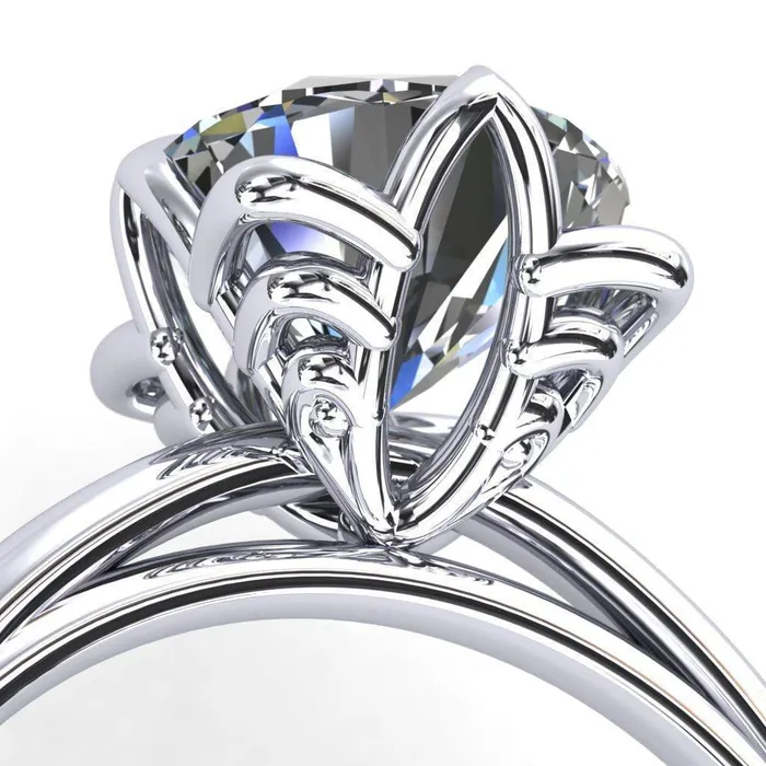 Fire Brilliance Rings Spring Shine Round Center Stone Engagement Ring