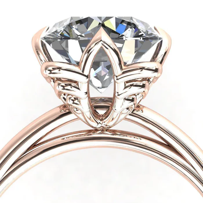 Fire Brilliance Rings Spring Shine Round Center Stone Engagement Ring