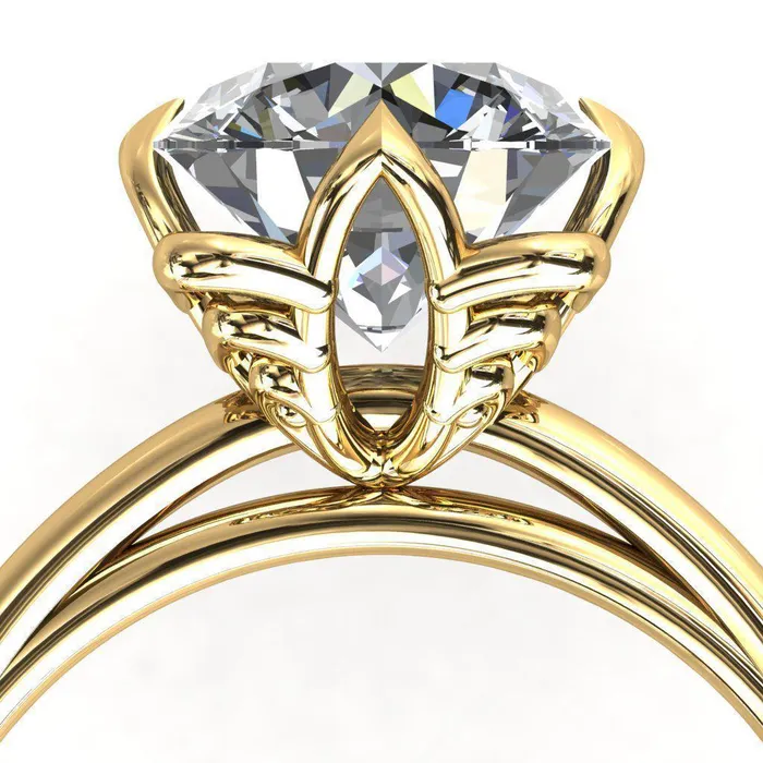 Fire Brilliance Rings Spring Shine Round Center Stone Engagement Ring
