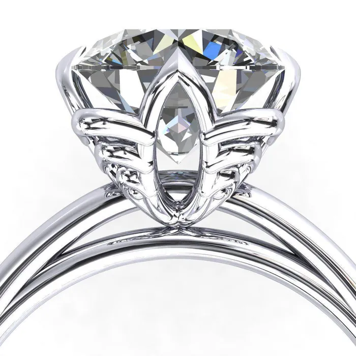 Fire Brilliance Rings Spring Shine Round Center Stone Engagement Ring