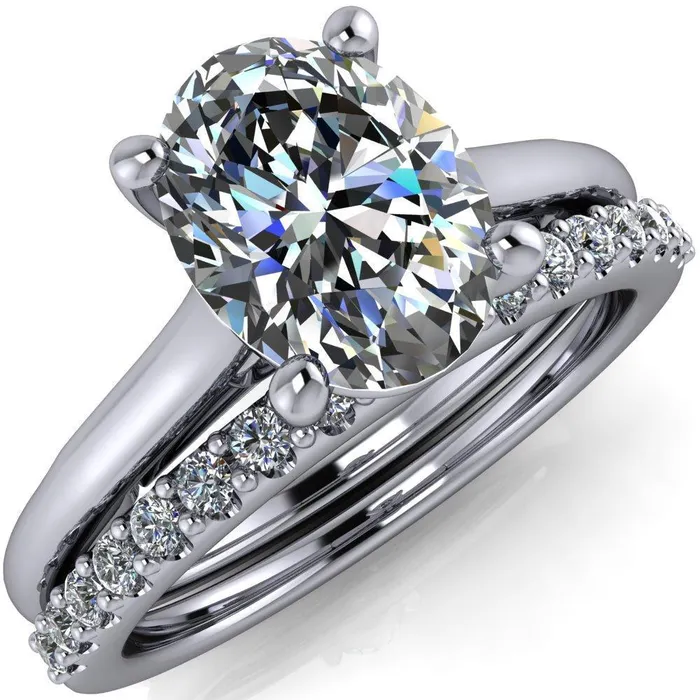 Fire Brilliance Willie Oval Lab Grown Diamond Center Stone Bow Under Cathedral Engagement Ring Rings Fire Brilliance Willie Oval Lab Grown Diamond Center Stone Bow Under Cathedral Engagement Ring Rings