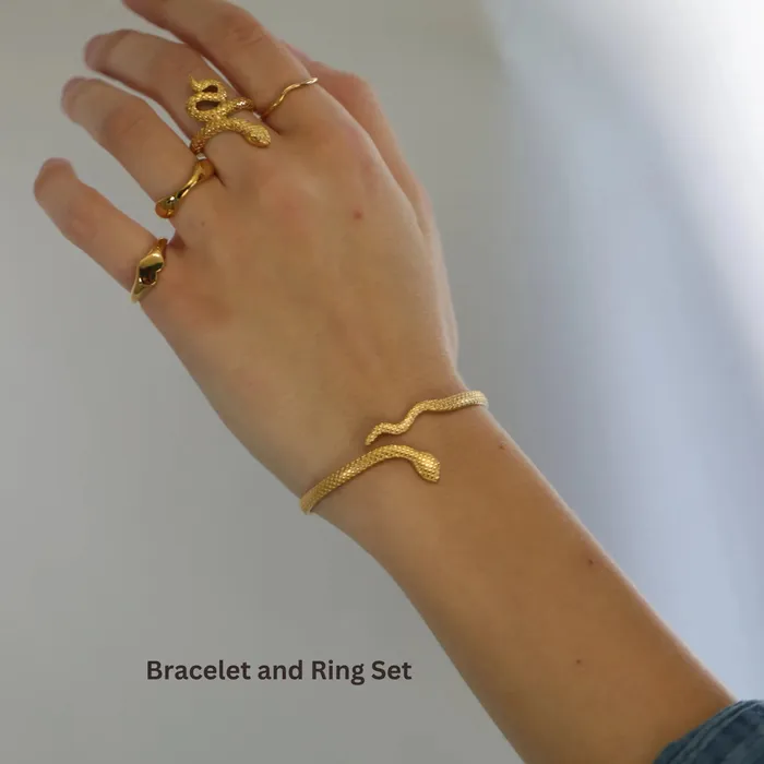 Jewelvers Bracelets 18k GoldFilled Open Snake Bangle Jewelvers Bracelets 18k GoldFilled Open Snake Bangle
