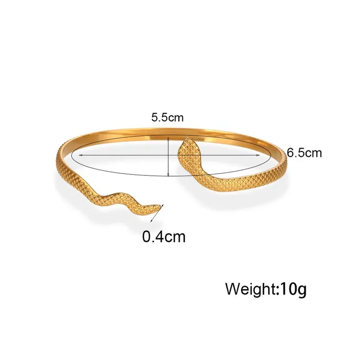 Jewelvers Bracelets 18k GoldFilled Open Snake Bangle Jewelvers Bracelets 18k GoldFilled Open Snake Bangle