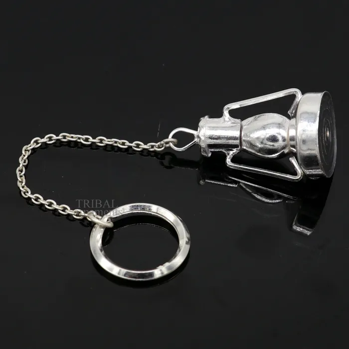 Necklaces TRIBAL ORNAMENTS 925 Sterling silver handmade vintage oil lamphariken design solid key chain royal gifting silver accessories unisex gift kch17