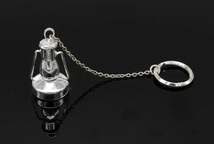 Necklaces TRIBAL ORNAMENTS 925 Sterling silver handmade vintage oil lamphariken design solid key chain royal gifting silver accessories unisex gift kch17