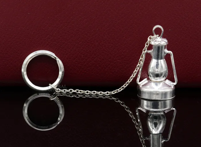 Necklaces TRIBAL ORNAMENTS 925 Sterling silver handmade vintage oil lamphariken design solid key chain royal gifting silver accessories unisex gift kch17