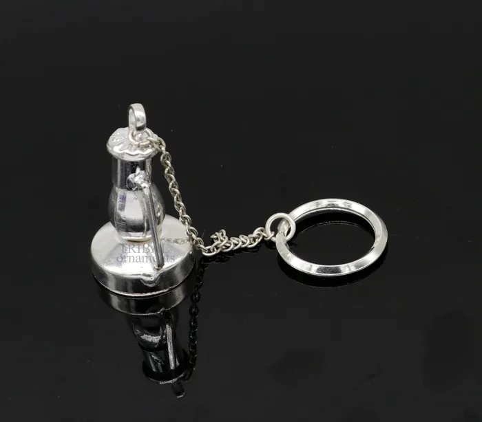 Necklaces TRIBAL ORNAMENTS 925 Sterling silver handmade vintage oil lamphariken design solid key chain royal gifting silver accessories unisex gift kch17