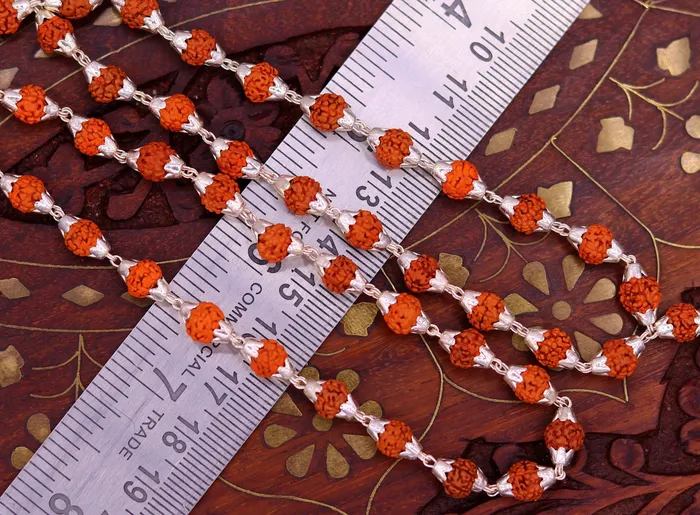 Necklaces TRIBAL ORNAMENTS Natural rudraksha beads or seeds Sterling silver handmade 541 Rudraksha beads chain necklace jappmala excellent gifting unisex jewelry ch60 Necklaces TRIBAL ORNAMENTS Natural rudraksha beads or seeds Sterling silver handmade 541 Rudraksha beads chain necklace jappmala excellent gifting unisex jewelry ch60