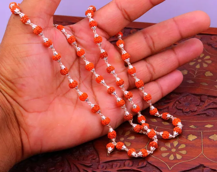 Necklaces TRIBAL ORNAMENTS Natural rudraksha beads or seeds Sterling silver handmade 541 Rudraksha beads chain necklace jappmala excellent gifting unisex jewelry ch60 Necklaces TRIBAL ORNAMENTS Natural rudraksha beads or seeds Sterling silver handmade 541 Rudraksha beads chain necklace jappmala excellent gifting unisex jewelry ch60