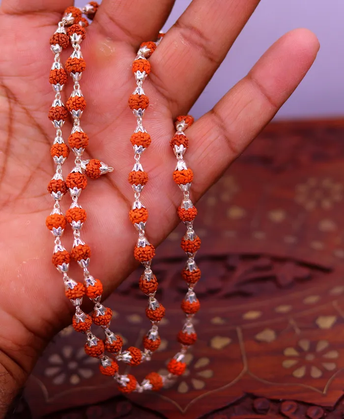 Necklaces TRIBAL ORNAMENTS Natural rudraksha beads or seeds Sterling silver handmade 541 Rudraksha beads chain necklace jappmala excellent gifting unisex jewelry ch60 Necklaces TRIBAL ORNAMENTS Natural rudraksha beads or seeds Sterling silver handmade 541 Rudraksha beads chain necklace jappmala excellent gifting unisex jewelry ch60