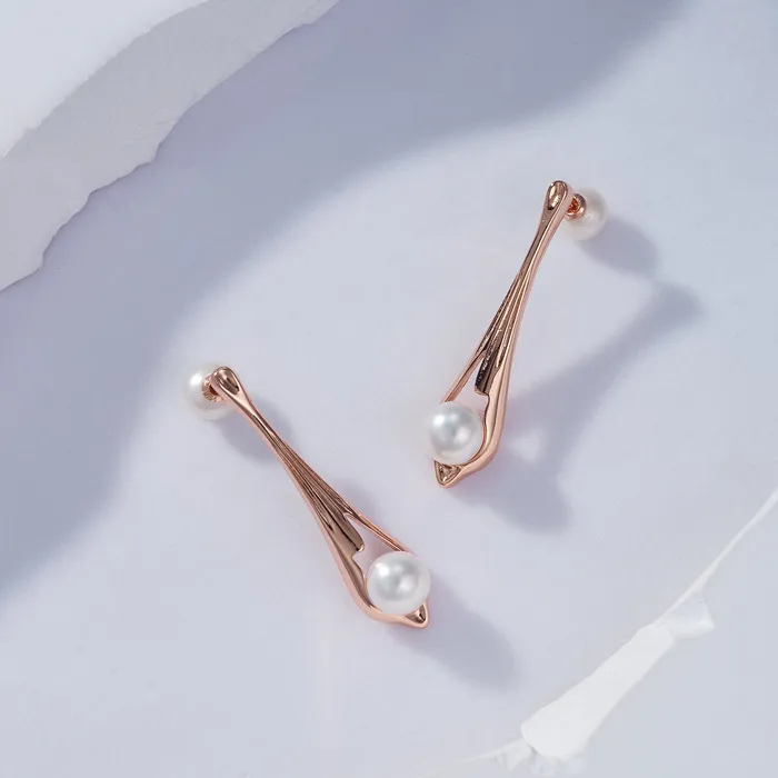 Pearly Lustre Earrings Top Grade Freshwater Pearl Jewelry Set WS00101 FLUID