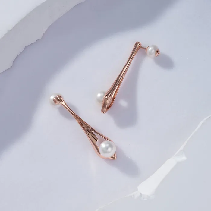 Pearly Lustre Earrings Top Grade Freshwater Pearl Jewelry Set WS00101 FLUID