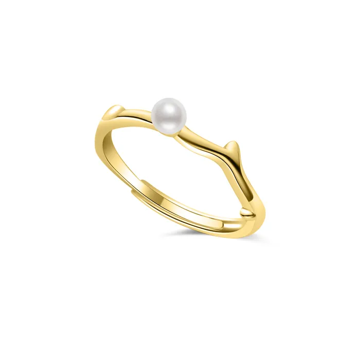 Pearly Lustre Rings Top Grade Freshwater Pearl Ring WR00315 ROSE