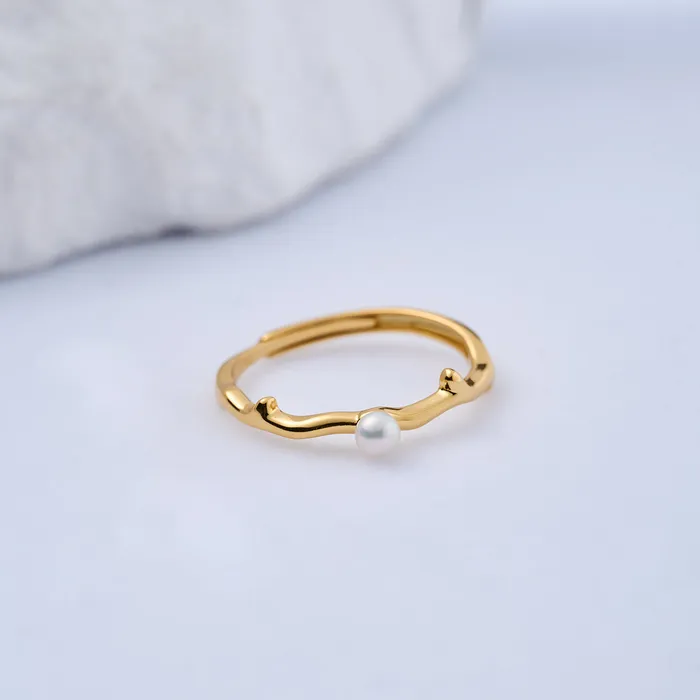 Pearly Lustre Rings Top Grade Freshwater Pearl Ring WR00315 ROSE