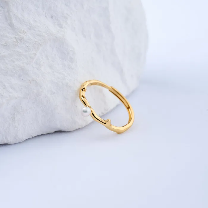 Pearly Lustre Rings Top Grade Freshwater Pearl Ring WR00315 ROSE