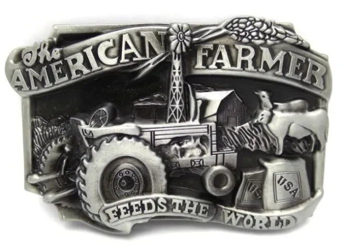 POLLY Earrings BU237 The American Farmer Feeds the World Belt Buckle