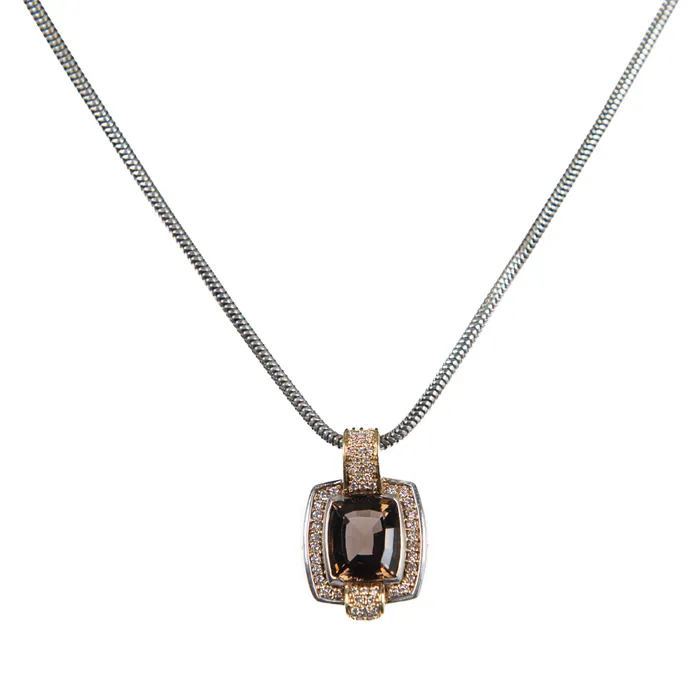PreOwned Lagos Smoky Quartz and Diamond Pendant Lagos Necklaces
