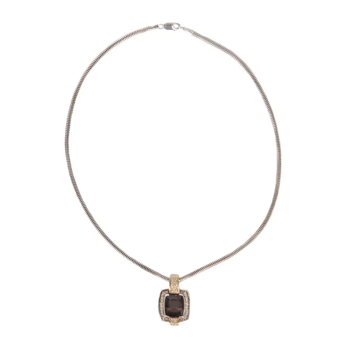 PreOwned Lagos Smoky Quartz and Diamond Pendant Lagos Necklaces