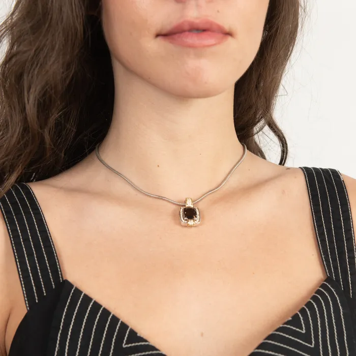 PreOwned Lagos Smoky Quartz and Diamond Pendant Lagos Necklaces