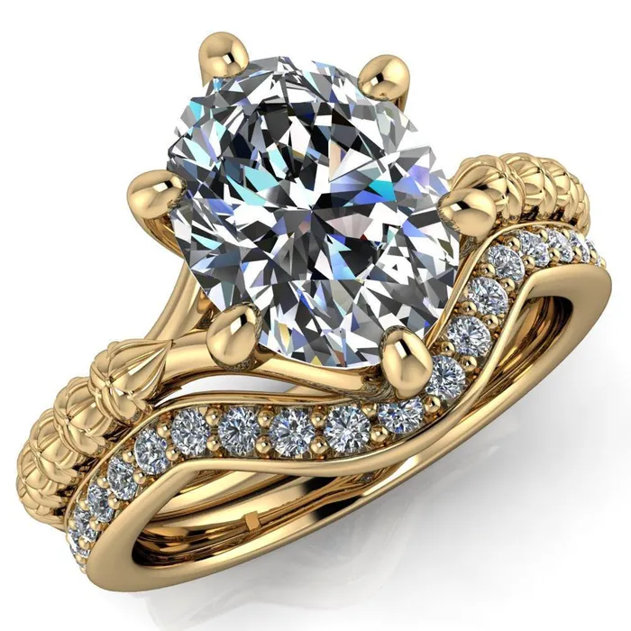 Rings Betty Oval Center Stone Half Eternity Floral 6 Prong Solitaire Engagement Ring Fire Brilliance Rings Betty Oval Center Stone Half Eternity Floral 6 Prong Solitaire Engagement Ring Fire Brilliance