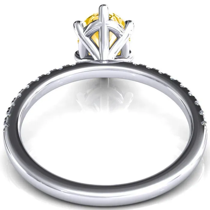 Rings Fire Brilliance Alessandra Oval Canary Yellow 6 Claw Prong Diamond Accent Engagement Ring