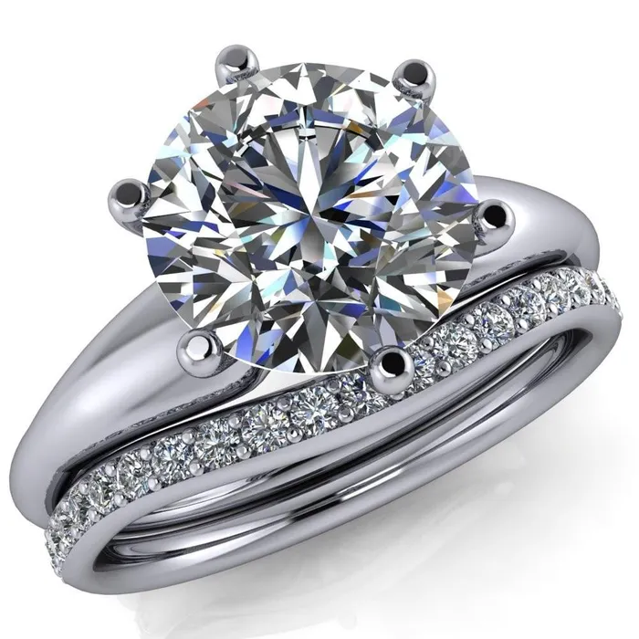 Rings Fire Brilliance Lionheart Round Center Stone 6 Prong Engagement Ring Rings Fire Brilliance Lionheart Round Center Stone 6 Prong Engagement Ring