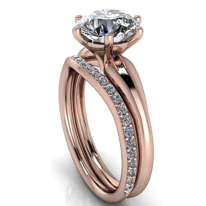 Rings Fire Brilliance Lionheart Round Center Stone 6 Prong Engagement Ring