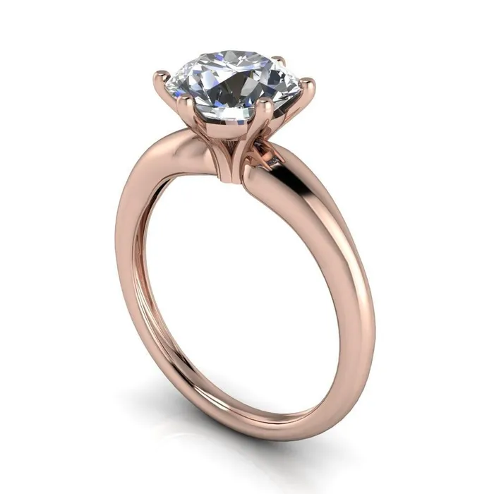 Rings Fire Brilliance Lionheart Round Center Stone 6 Prong Engagement Ring