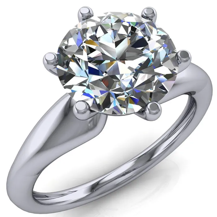 Rings Fire Brilliance Lionheart Round Center Stone 6 Prong Engagement Ring