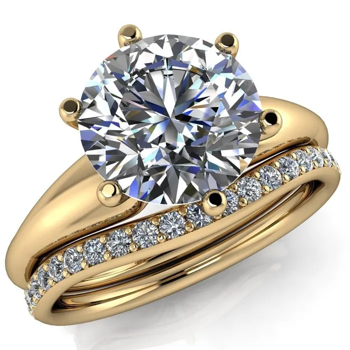 Rings Fire Brilliance Lionheart Round Center Stone 6 Prong Engagement Ring