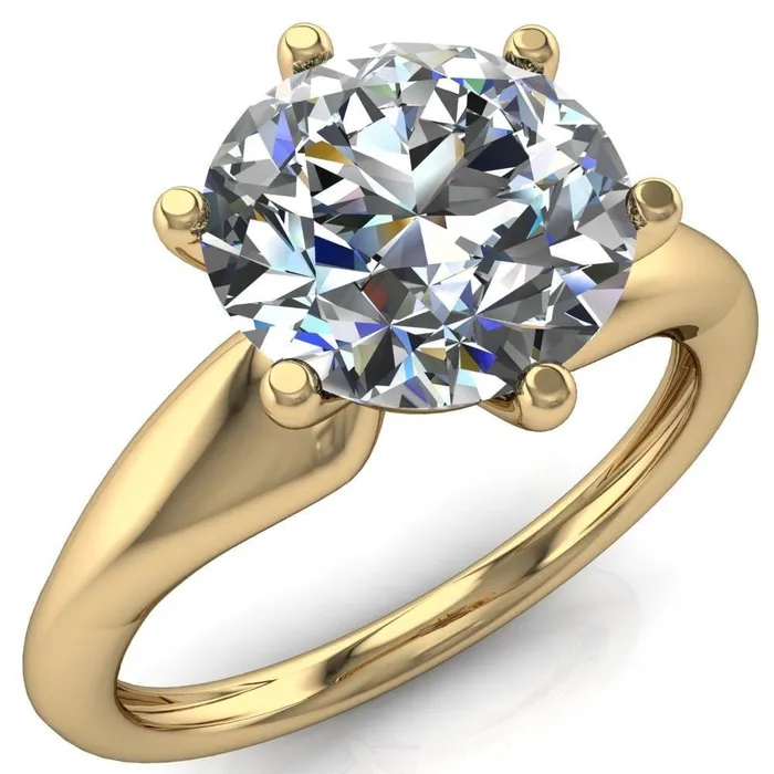 Rings Fire Brilliance Lionheart Round Center Stone 6 Prong Engagement Ring