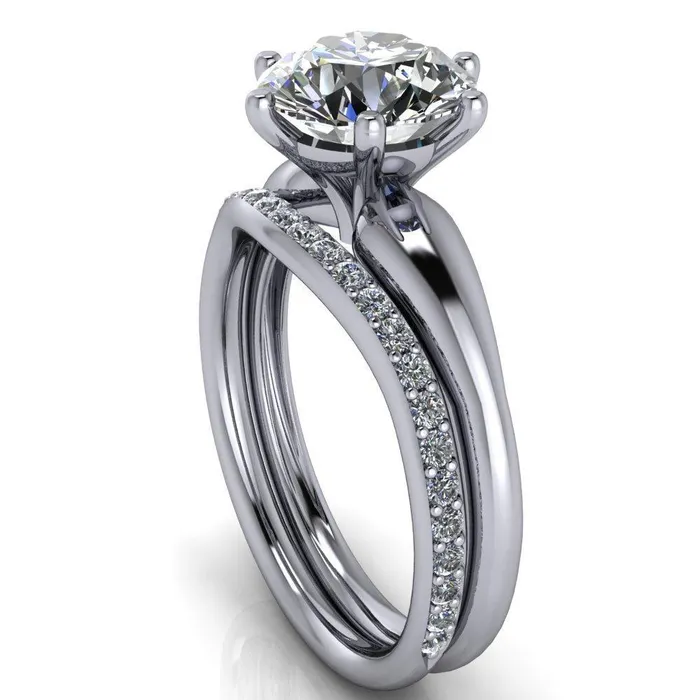 Rings Fire Brilliance Lionheart Round Center Stone 6 Prong Engagement Ring