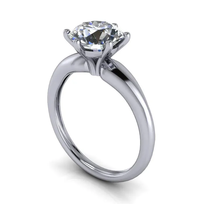 Rings Fire Brilliance Lionheart Round Center Stone 6 Prong Engagement Ring
