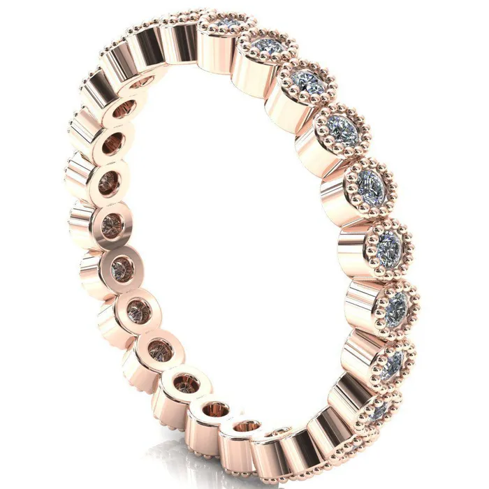 Rings Fire Brilliance Zinnia Round Center Stone 6 Prongs Milgrain Halo Accent Blue Sapphire Ring