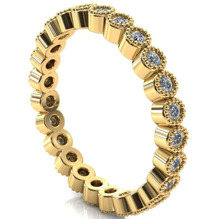 Rings Fire Brilliance Zinnia Round Center Stone 6 Prongs Milgrain Halo Accent Blue Sapphire Ring
