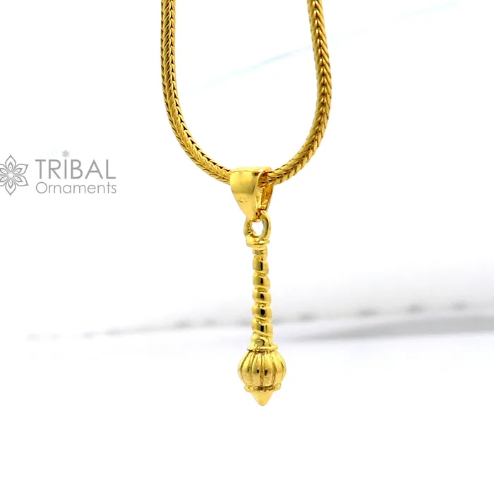 TRIBAL ORNAMENTS 925 sterling silver or gold polished handmade Lord hanuman mace bgotagada sakha design stylish pendant nsp885 Necklaces TRIBAL ORNAMENTS 925 sterling silver or gold polished handmade Lord hanuman mace bgotagada sakha design stylish pendant nsp885 Necklaces