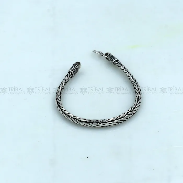 TRIBAL ORNAMENTS Bracelets 925 Sterling silver handmade solid mens wheat design chain bracelet flexible bracelet unisex jewelry from india sbr760 TRIBAL ORNAMENTS Bracelets 925 Sterling silver handmade solid mens wheat design chain bracelet flexible bracelet unisex jewelry from india sbr760
