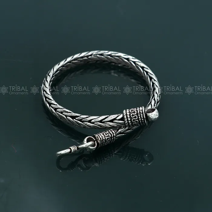 TRIBAL ORNAMENTS Bracelets 925 Sterling silver handmade solid mens wheat design chain bracelet flexible bracelet unisex jewelry from india sbr760 TRIBAL ORNAMENTS Bracelets 925 Sterling silver handmade solid mens wheat design chain bracelet flexible bracelet unisex jewelry from india sbr760