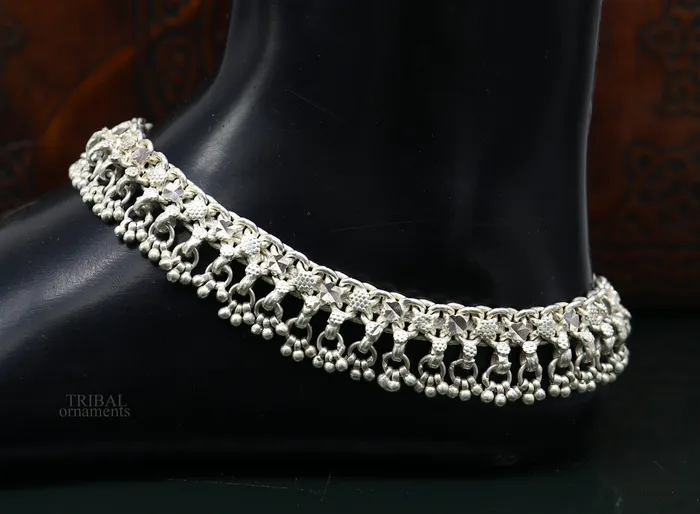 TRIBAL ORNAMENTS Bracelets Vintage antique sterling silver handmade anklet belly dance jewelry excellent ankle bracelet customized tribal brides jewelry ank459