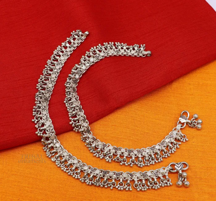 TRIBAL ORNAMENTS Bracelets Vintage antique sterling silver handmade anklet belly dance jewelry excellent ankle bracelet customized tribal brides jewelry ank459