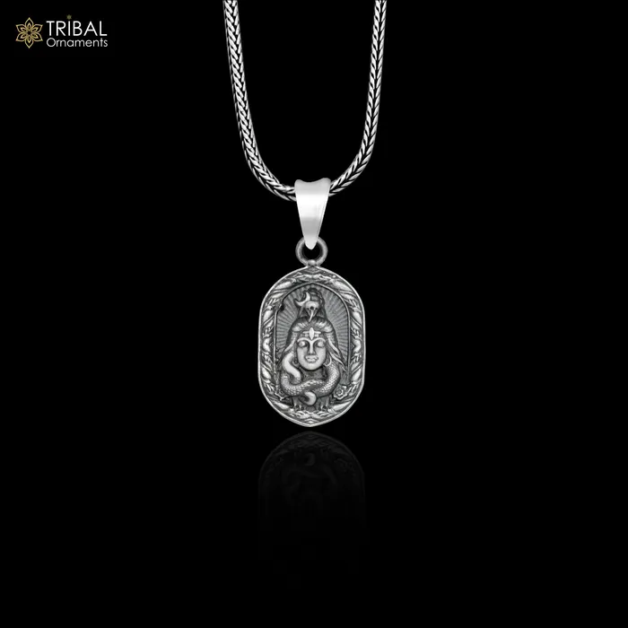 TRIBAL ORNAMENTS Necklaces 925 sterling silver lord shiv ji Malakal divine Pendant with chain tribal jewellery nsp1015 TRIBAL ORNAMENTS Necklaces 925 sterling silver lord shiv ji Malakal divine Pendant with chain tribal jewellery nsp1015