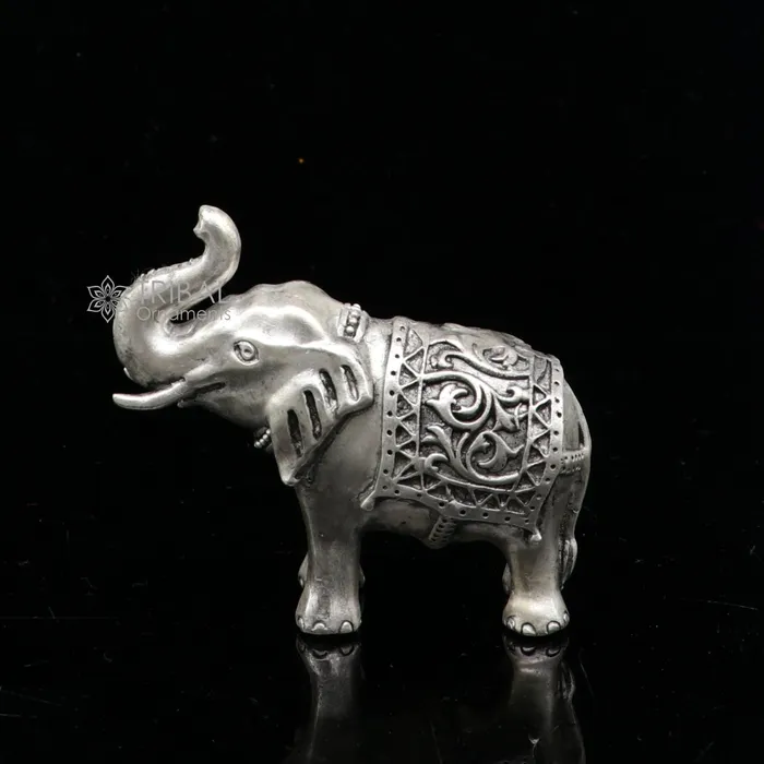 TRIBAL ORNAMENTS Necklaces Divine 925 Sterling silver Divine Elephant statues puja articles figurines best silver article for your homes wealth and prosperity art660 TRIBAL ORNAMENTS Necklaces Divine 925 Sterling silver Divine Elephant statues puja articles figurines best silver article for your homes wealth and prosperity art660